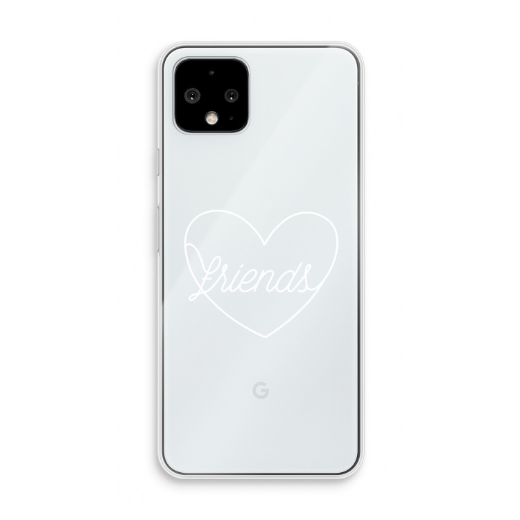 Friends heart pastel: Pixel 4 Transparant Hoesje