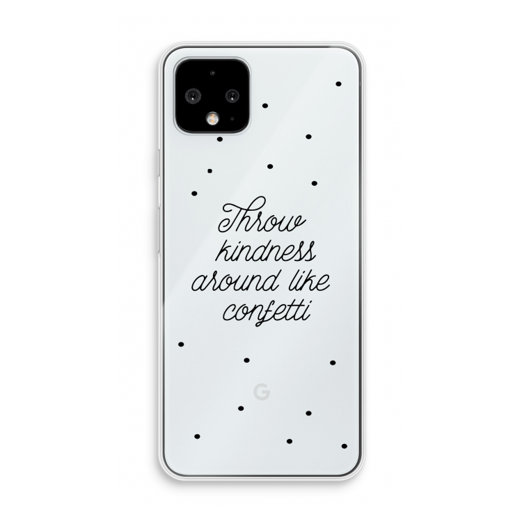 Confetti: Pixel 4 Transparant Hoesje