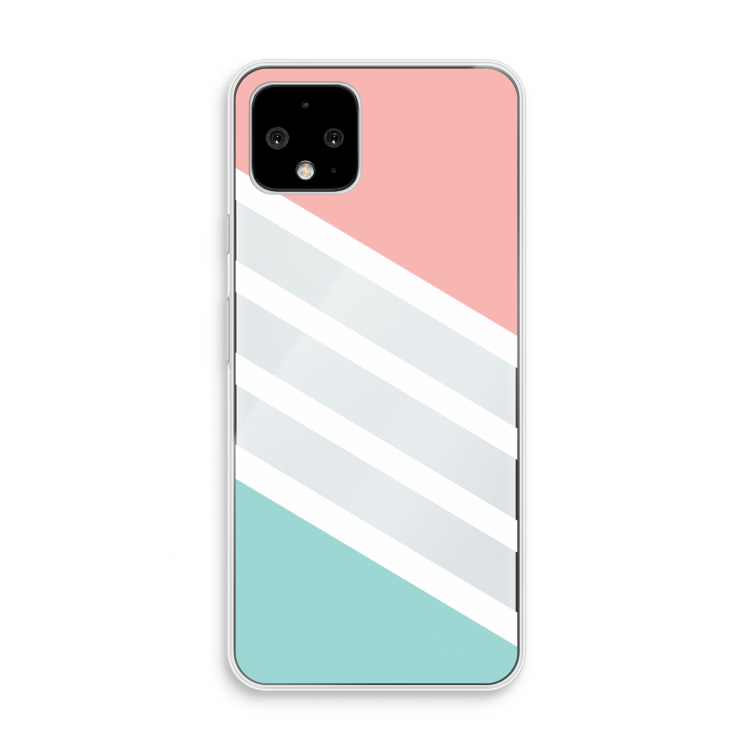 Strepen pastel: Pixel 4 Transparant Hoesje