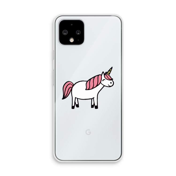 Eenhoorn: Pixel 4 Transparant Hoesje