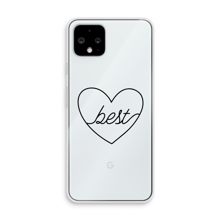 Best heart black: Pixel 4 Transparant Hoesje