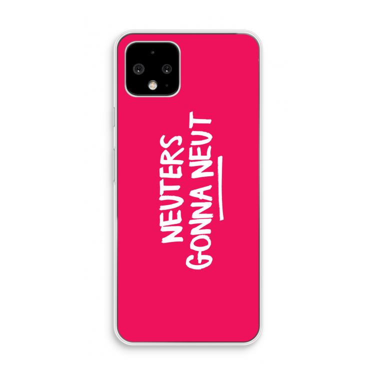 Neuters (roze): Pixel 4 Transparant Hoesje