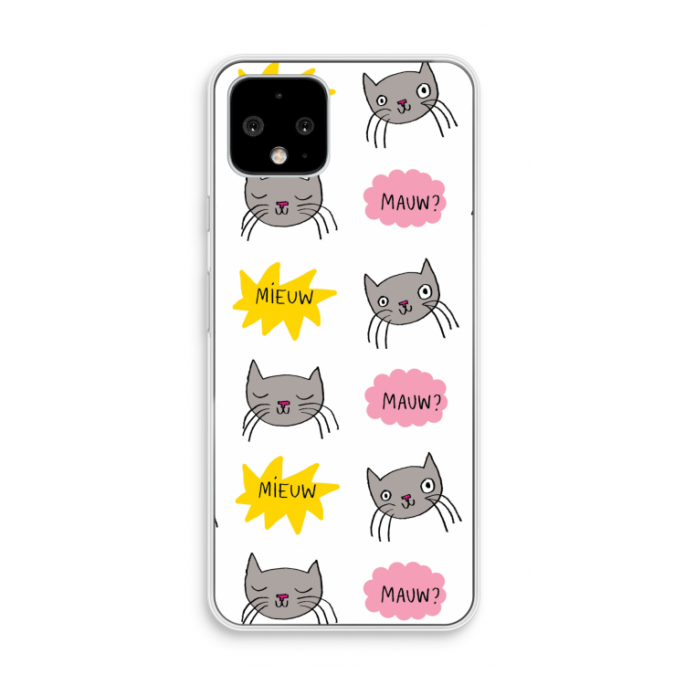 Meow: Pixel 4 Transparant Hoesje