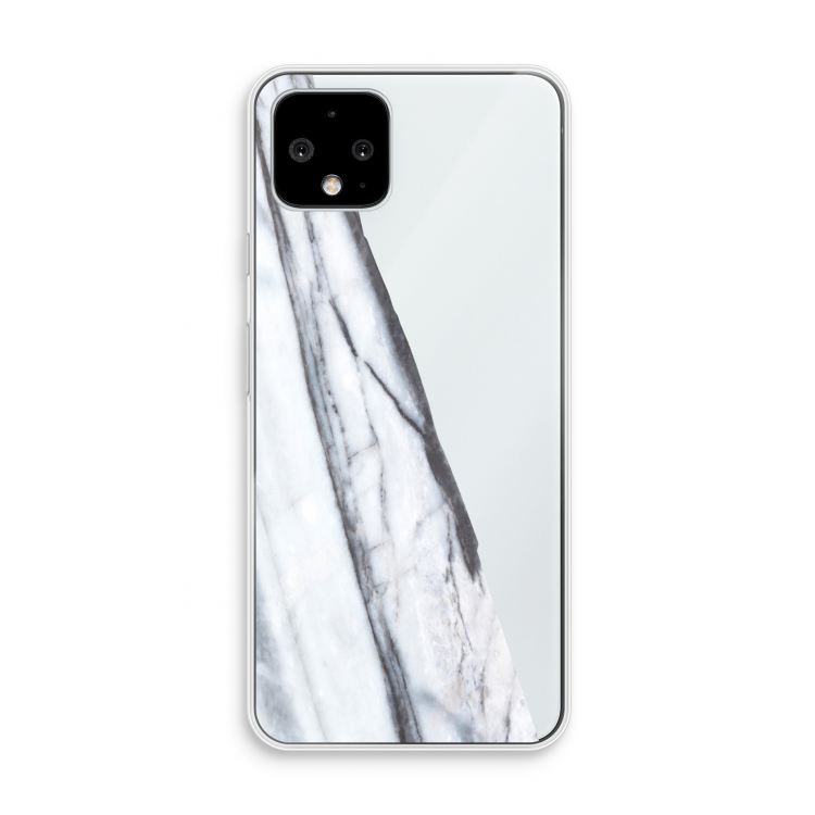 Gestreepte marmer: Pixel 4 Transparant Hoesje