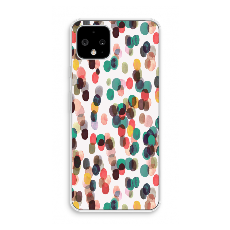 Tropical Dots: Pixel 4 Transparant Hoesje