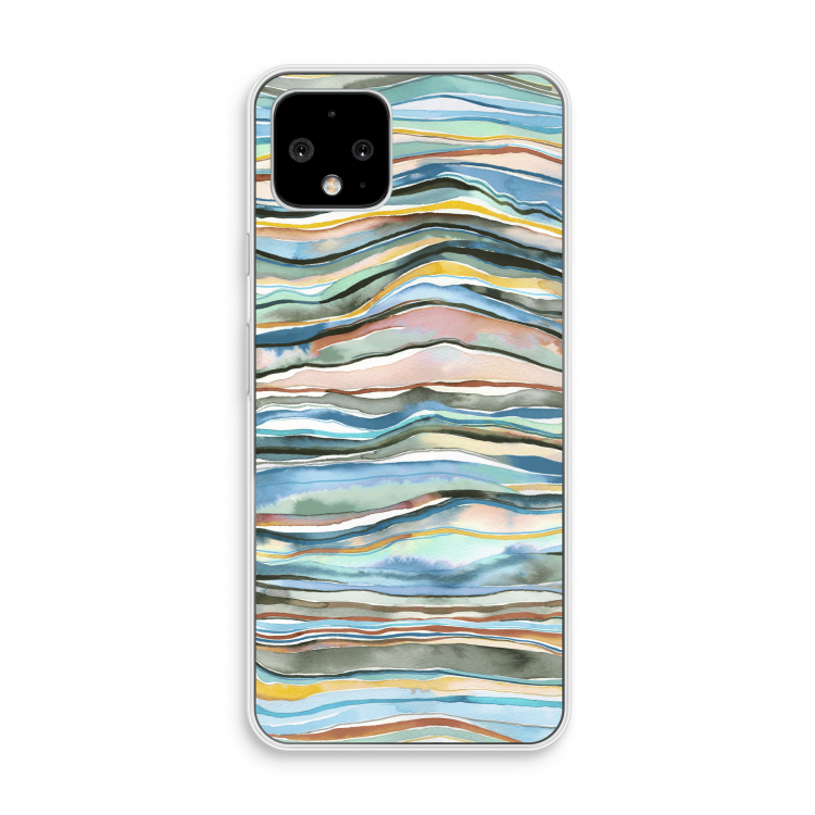 Watercolor Agate: Pixel 4 Transparant Hoesje