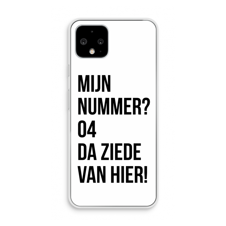 Da ziede van hier: Pixel 4 Transparant Hoesje