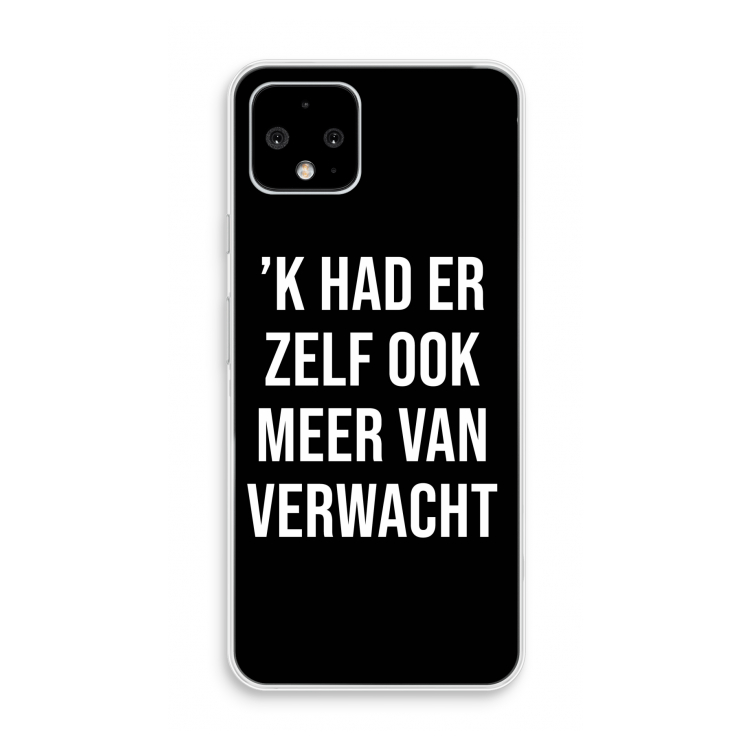 Meer verwacht - Zwart: Pixel 4 Transparant Hoesje