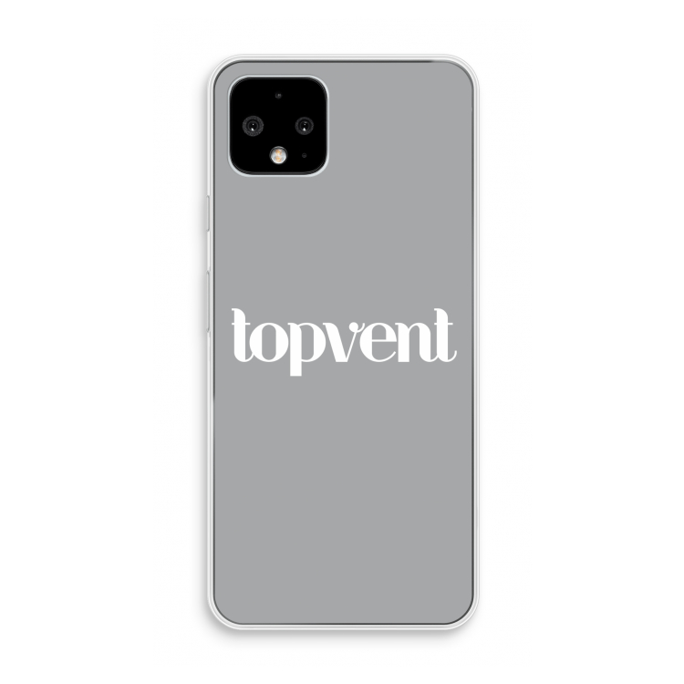 Topvent Grijs Wit: Pixel 4 Transparant Hoesje