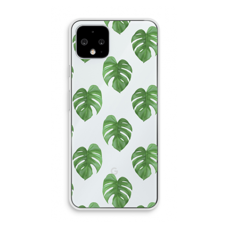 Monstera leaves: Pixel 4 Transparant Hoesje