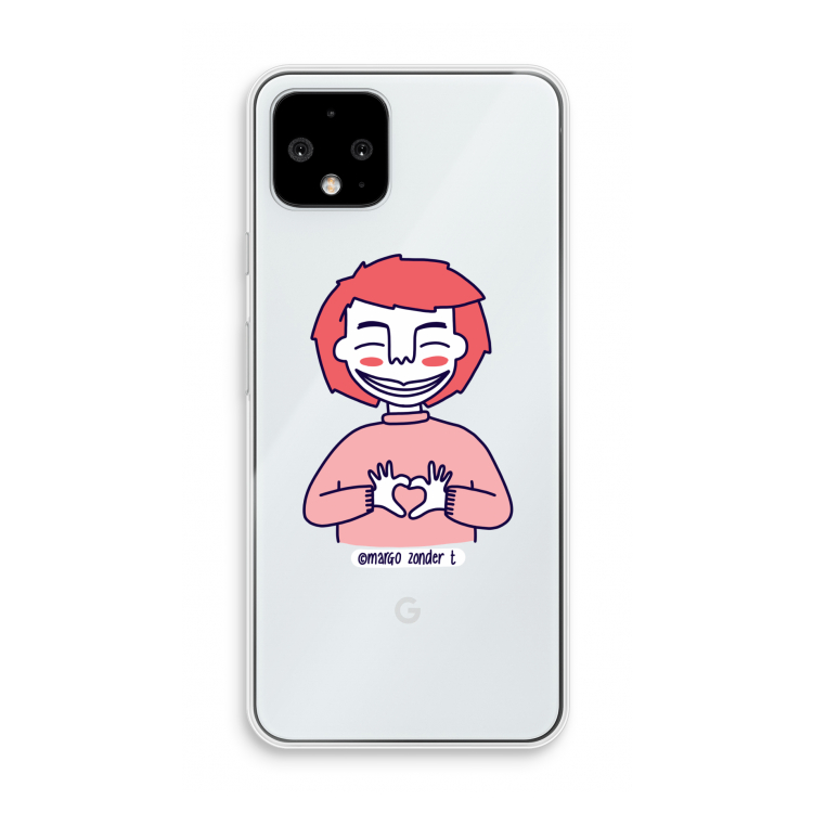Hartje: Pixel 4 Transparant Hoesje