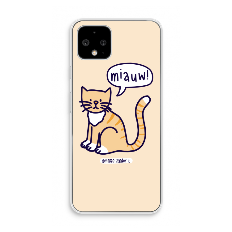 Miauw: Pixel 4 Transparant Hoesje