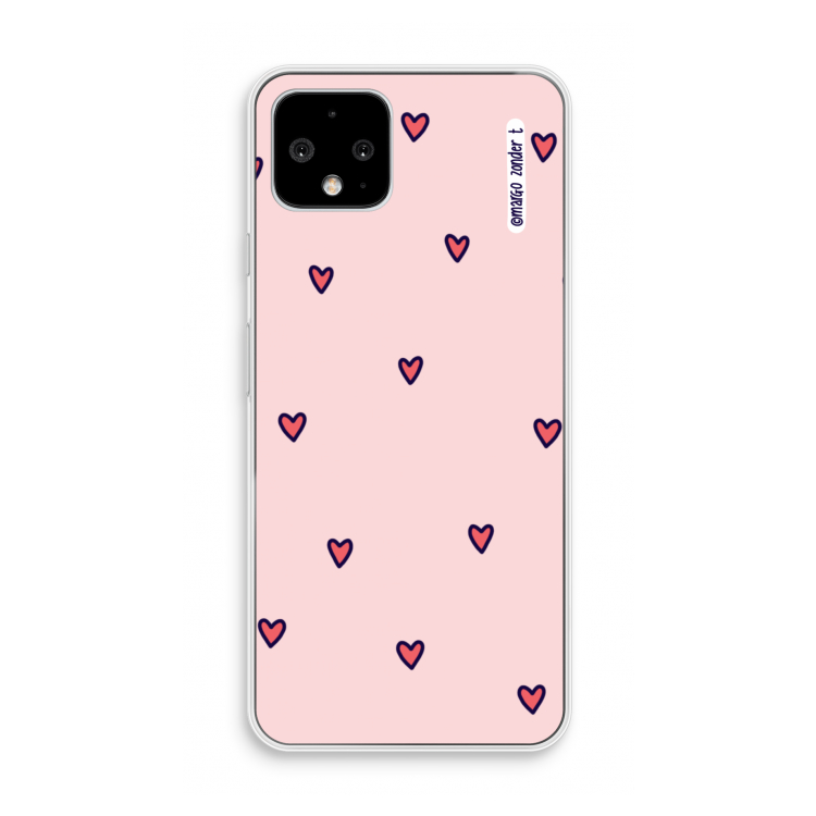 Hartjes: Pixel 4 Transparant Hoesje