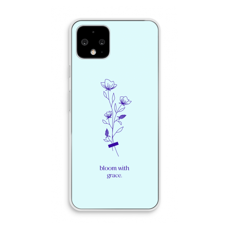Bloom with grace: Pixel 4 Transparant Hoesje