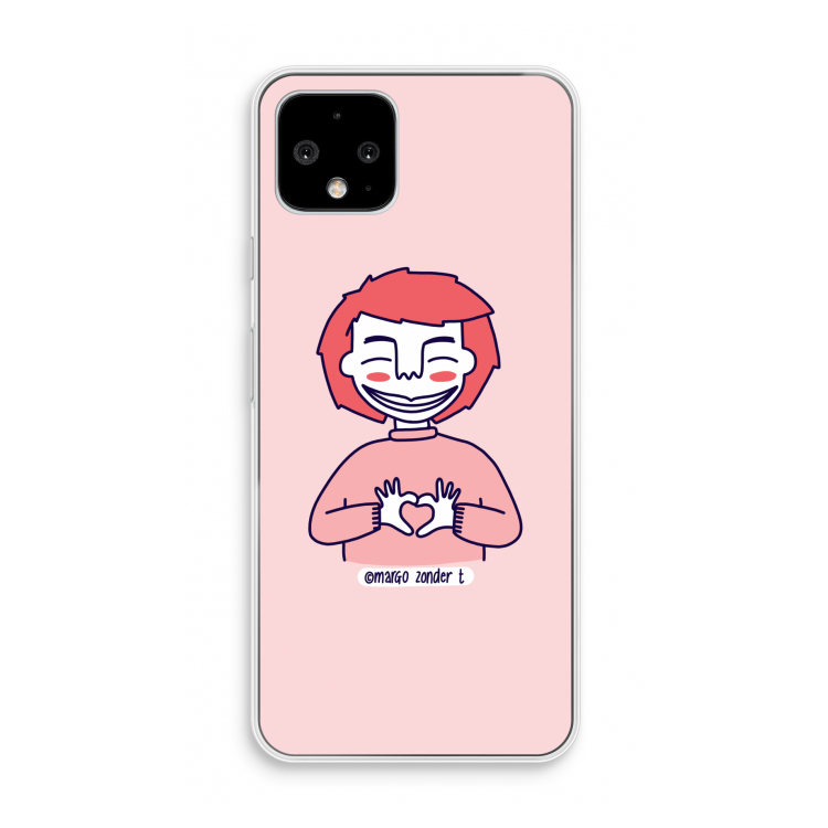 Hartje: Pixel 4 Transparant Hoesje
