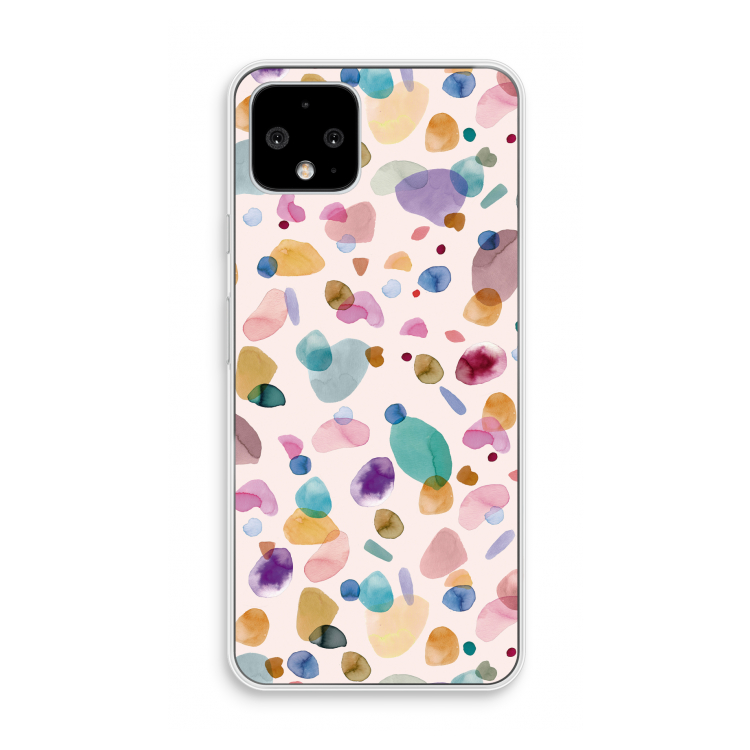 Terrazzo Memphis Pink: Pixel 4 Transparant Hoesje