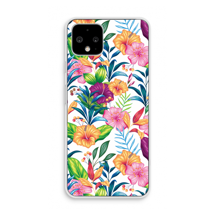 Tropisch 2: Pixel 4 Transparant Hoesje