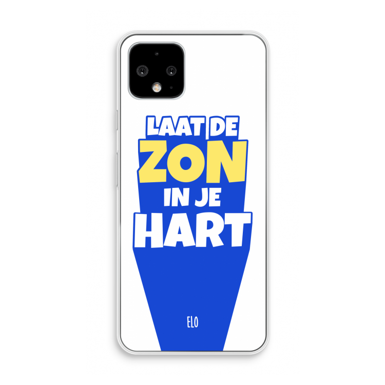 Laat de zon in je hart: Pixel 4 Transparant Hoesje