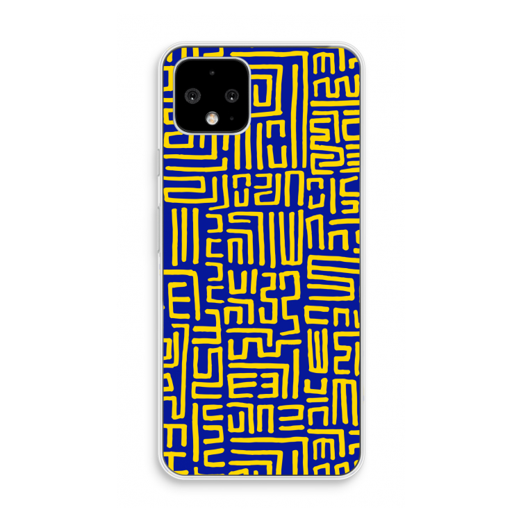 Majorelle Blue Print: Pixel 4 Transparant Hoesje