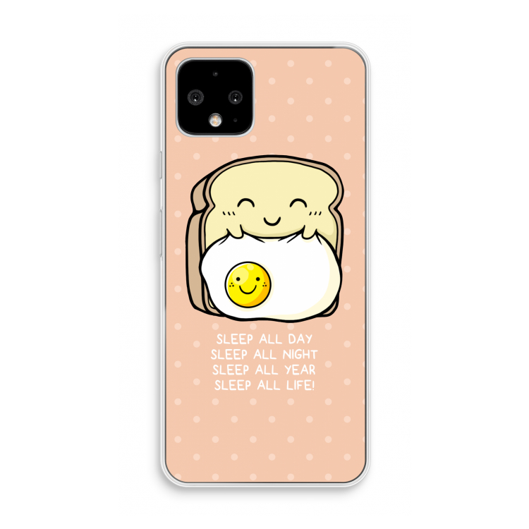 Sleep All Day: Pixel 4 Transparant Hoesje