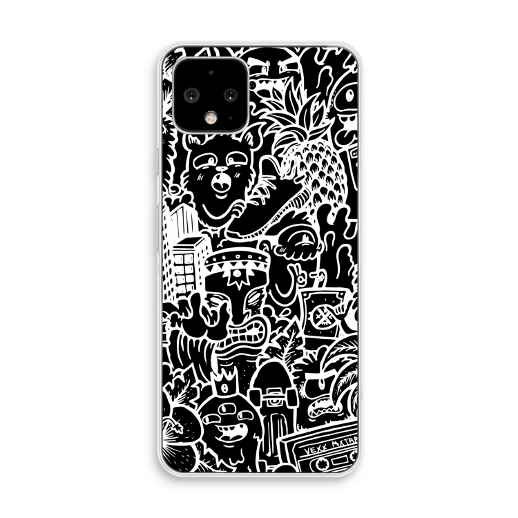 Vexx Black Mixtape: Pixel 4 Transparant Hoesje