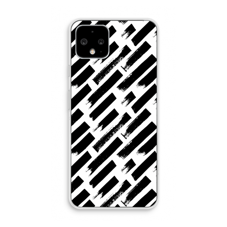 Zwarte vegen: Pixel 4 Transparant Hoesje