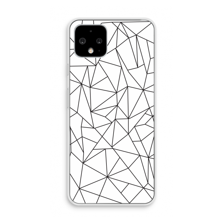 Geometrische lijnen zwart: Pixel 4 Transparant Hoesje