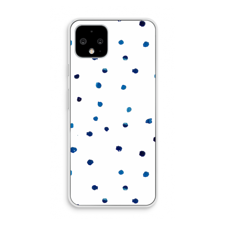 Blauwe stippen: Pixel 4 Transparant Hoesje