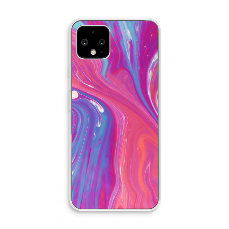 Paarse stroom: Pixel 4 Transparant Hoesje