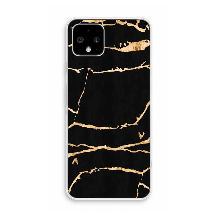 Gouden marmer: Pixel 4 Transparant Hoesje