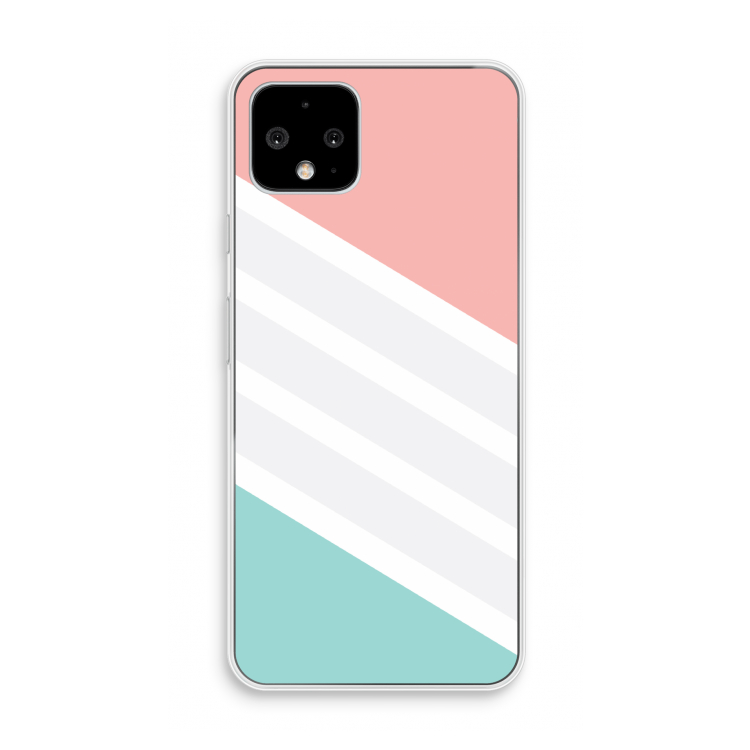 Strepen pastel: Pixel 4 Transparant Hoesje