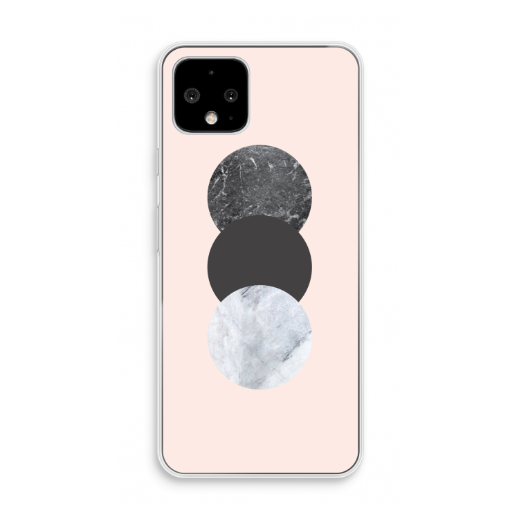 Marmeren cirkels: Pixel 4 Transparant Hoesje