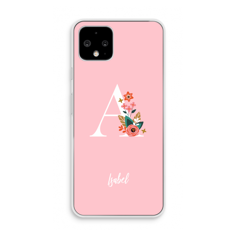 Pink Bouquet: Pixel 4 Transparant Hoesje