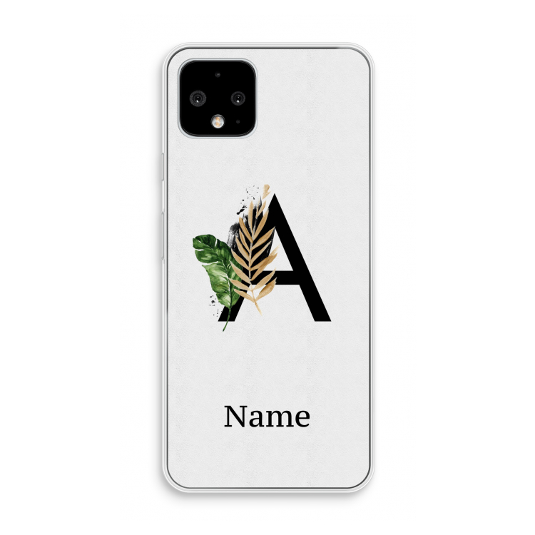 Charcoal Flora: Pixel 4 Transparant Hoesje