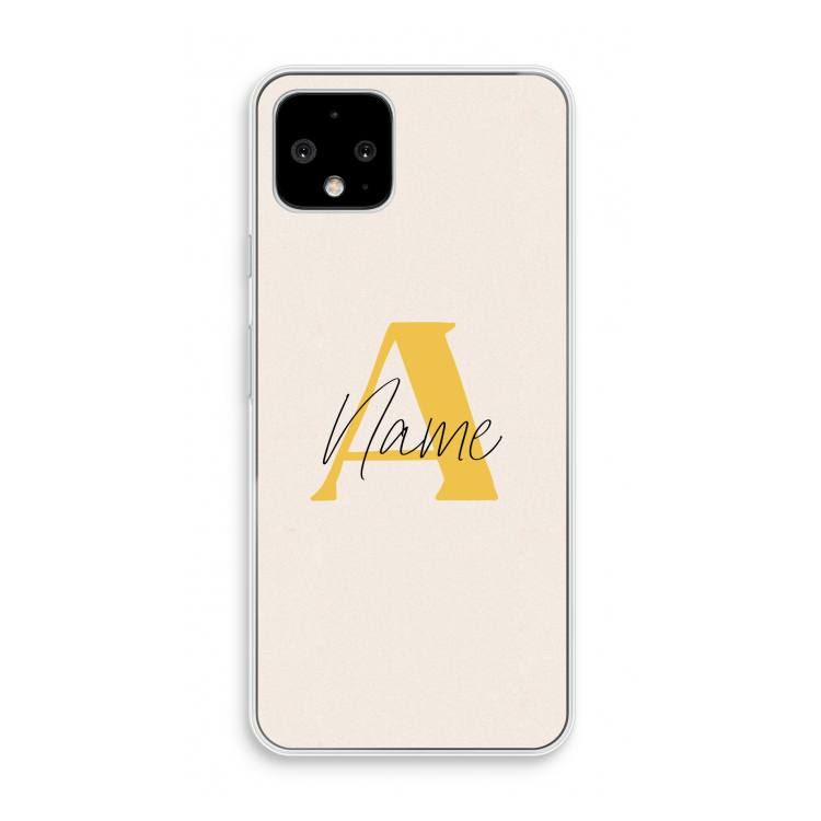 Amber Script: Pixel 4 Transparant Hoesje