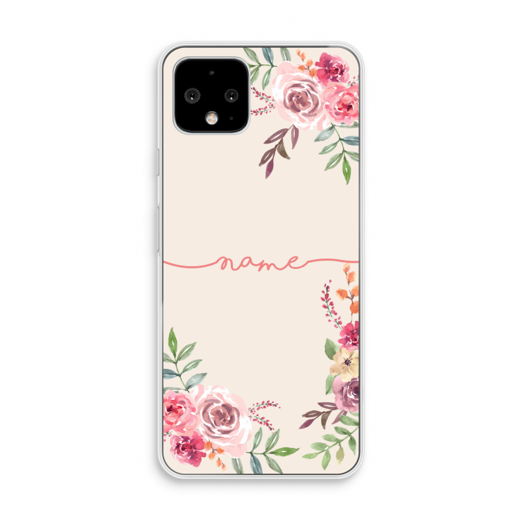 Rozen: Pixel 4 Transparant Hoesje