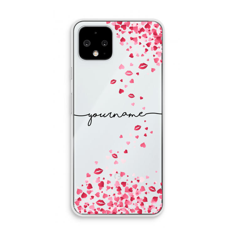 Hartjes en kusjes: Pixel 4 Transparant Hoesje