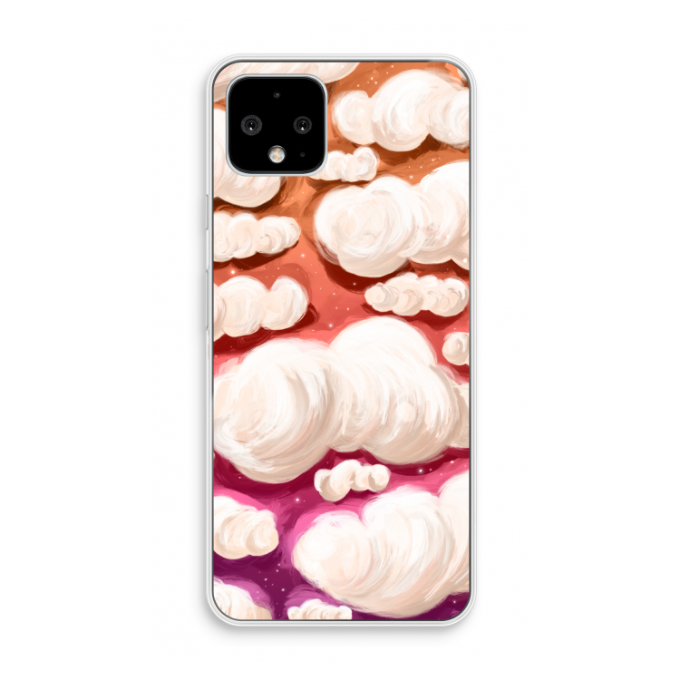 Katoen Wolken: Pixel 4 Transparant Hoesje