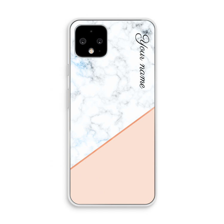 Marmer in stijl: Pixel 4 Transparant Hoesje