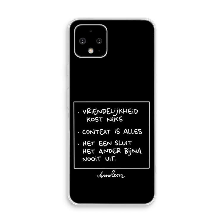 Mijn Motto's: Pixel 4 Transparant Hoesje