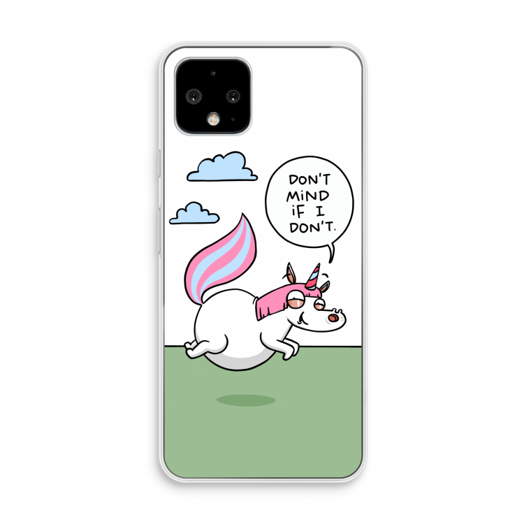 Unicorn: Pixel 4 Transparant Hoesje
