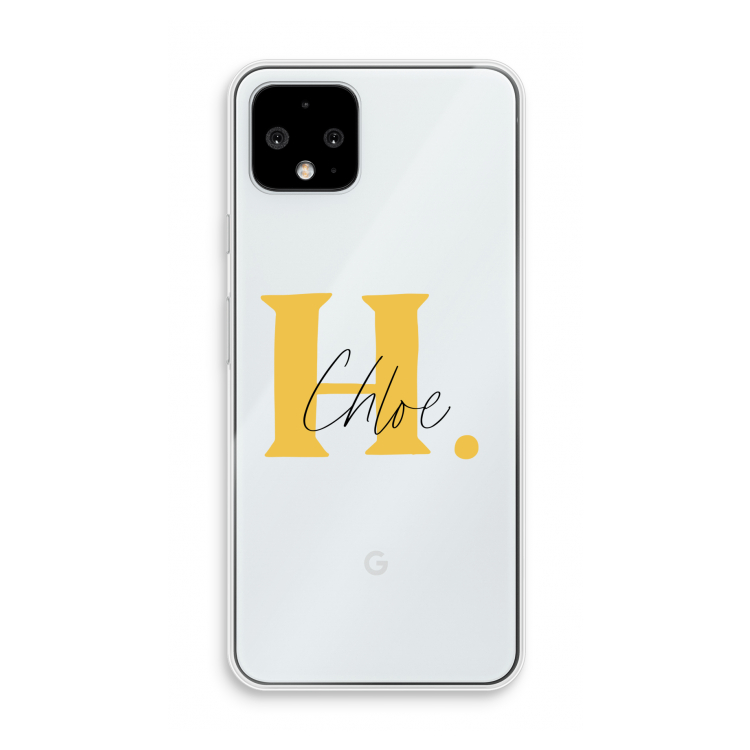 Amber Script: Pixel 4 Transparant Hoesje