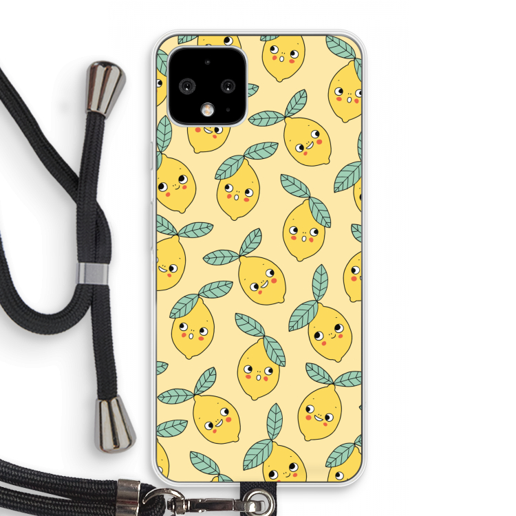 Citroenen: Pixel 4 Transparant Hoesje met koord