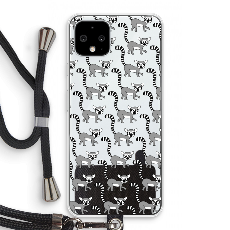 Makis: Pixel 4 Transparant Hoesje met koord