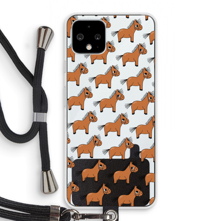 Pony: Pixel 4 Transparant Hoesje met koord