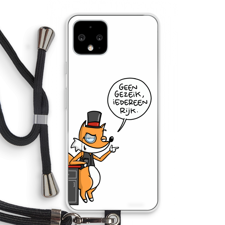 Geen Gezeik: Pixel 4 Transparant Hoesje met koord