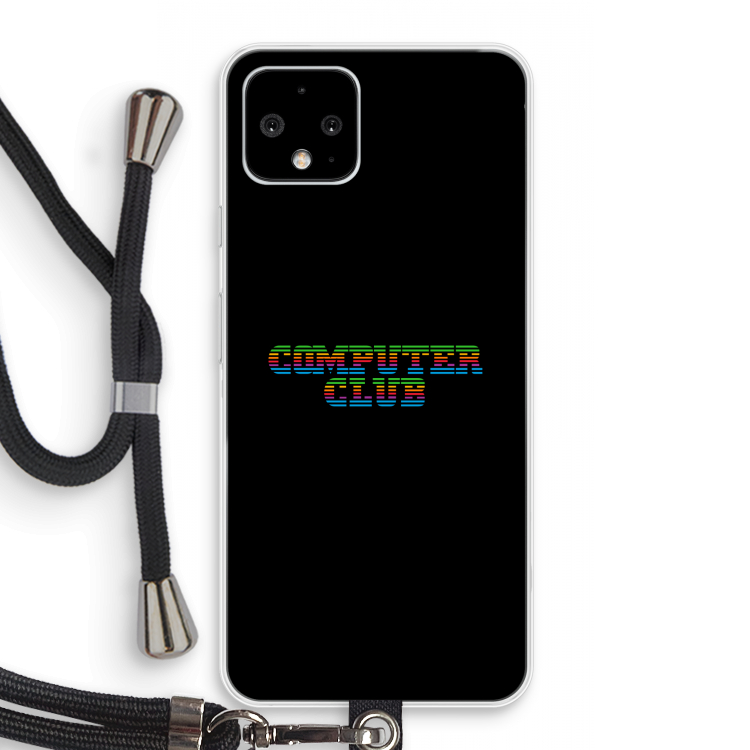 Retro: Pixel 4 Transparant Hoesje met koord