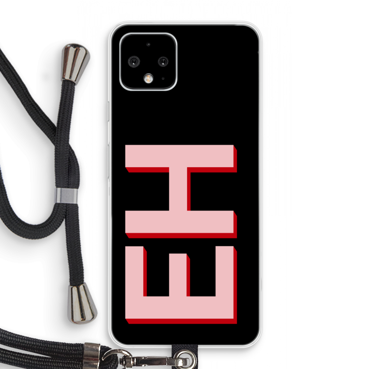 Monogram: Pixel 4 Transparant Hoesje met koord