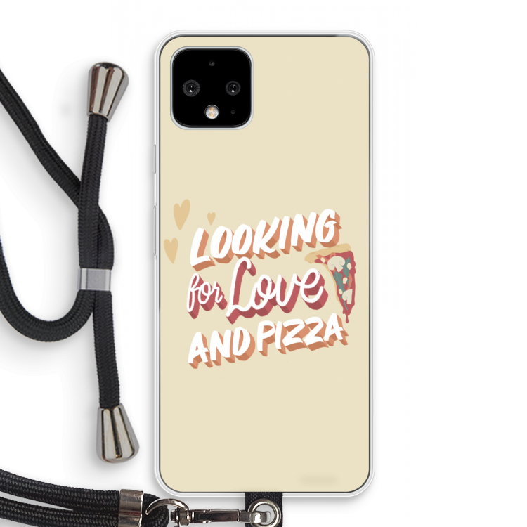 Pizza is the answer: Pixel 4 Transparant Hoesje met koord