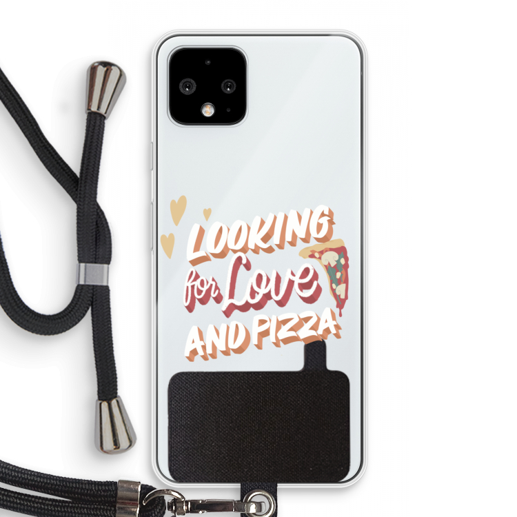 Pizza is the answer: Pixel 4 Transparant Hoesje met koord